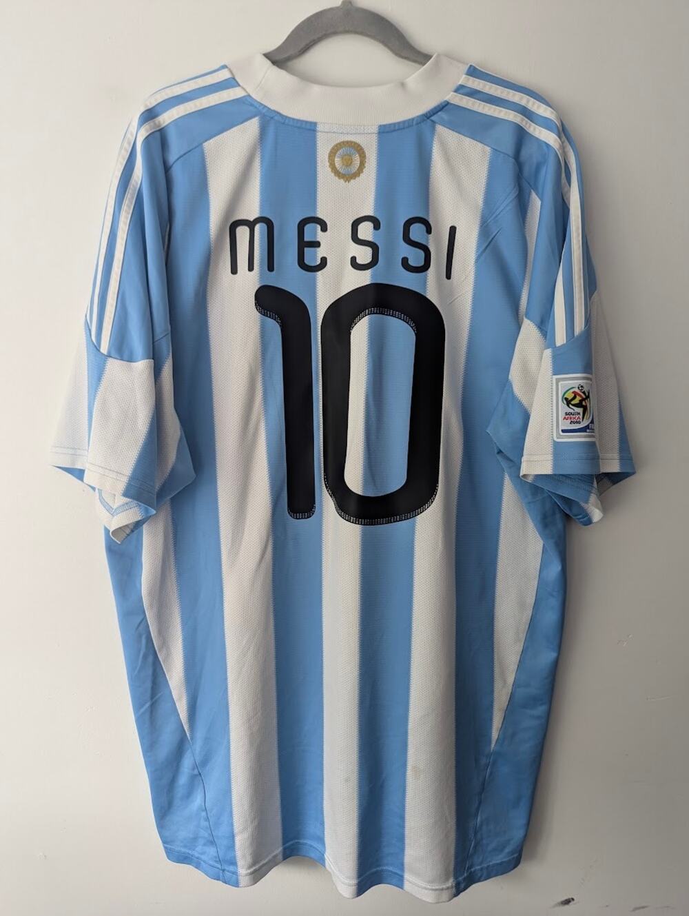 Argentina 2010 Messi Jersey 3XL Adidas World Cup Patched Rare